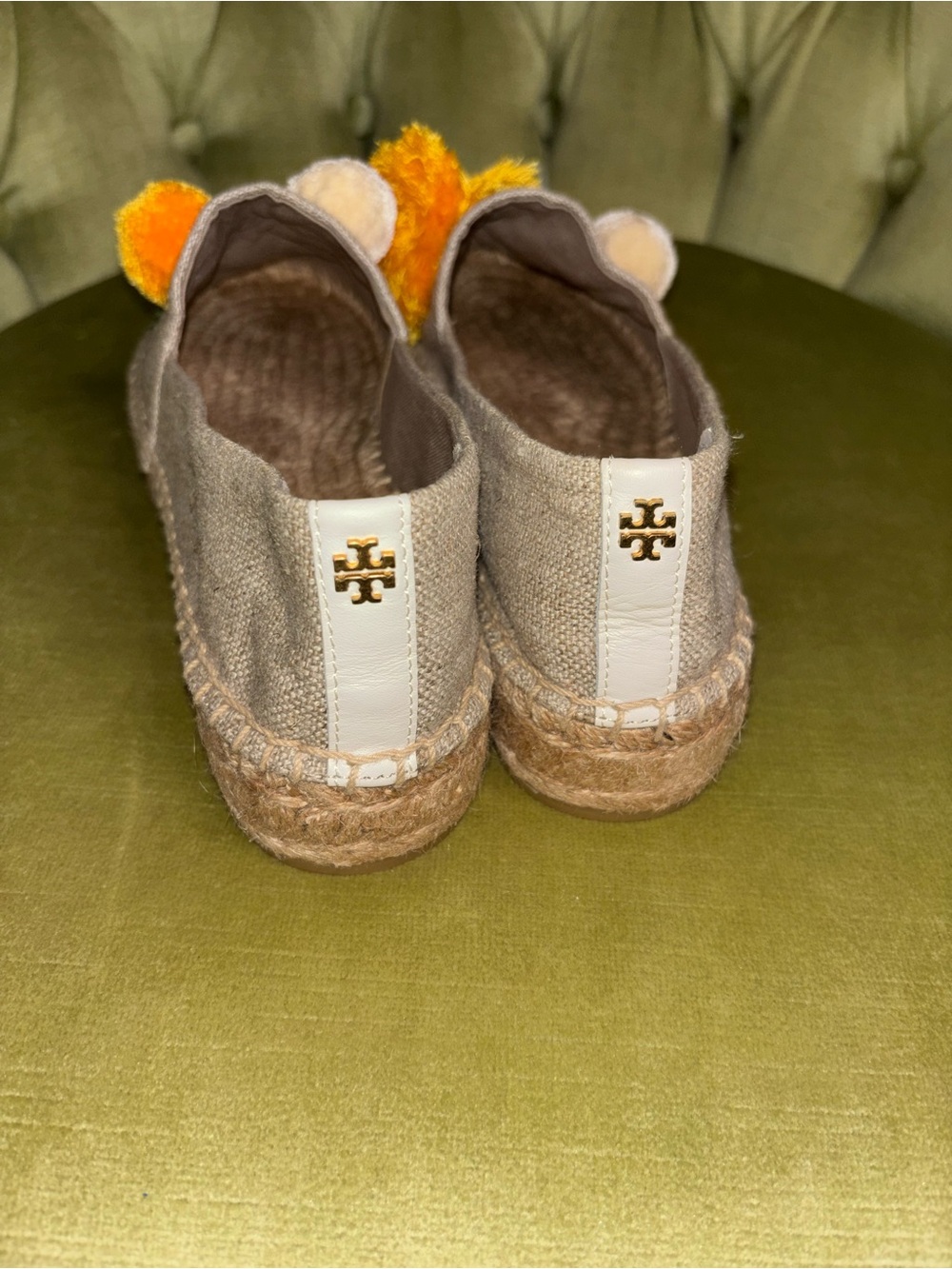 NIB Tory Burch Lily Platform Espadrille, Linen/Embroidery Natural $228 - Picture 3 of 10